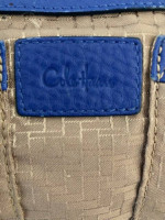 COLE HAAN Large Blue Leather Handbag