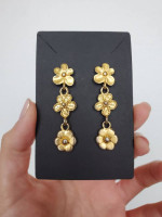 Triple flower drop earrings