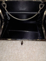 Vintage Ande' Black Satin Clutch Purse