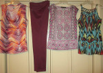 Taupe sz 6 slacks w/ blouses & sweater