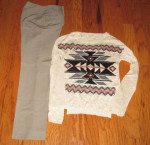 Taupe sz 6 slacks w/ blouses & sweater
