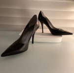 Smooth Black Kid Spike Heels