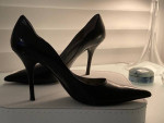 GUESS Black Kid Spike Heels