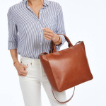 NEW brown leather tote