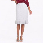 NEW NWT $98 J CREW Ruffled Sweater Skirt XS 2 4 Dress Pencil Tiered