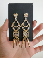 Gold-tone chandelier earrings