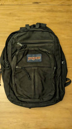 Large 5-Zip 5-Pocket Black Jansport Backpack