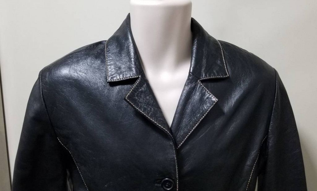 EXCELLED ALL SOFT LEATHER Belted Jacket Outline Stitch Sz L ZERO USE!