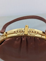 Vintage brown After Five cocktail purse with mini coin purse