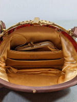 Vintage brown After Five cocktail purse with mini coin purse