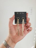 KJL gold-plated dangle earrings