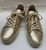 The Flexx Hi Tide Sneaker Espadrille Metallic Gold Size 8 Tennis Shoe