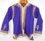 Moroccan Handmade Embroidered Gold On Purple Jacket