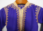 Moroccan Handmade Embroidered Gold On Purple Jacket