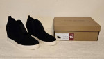Steve Madden Ladies Black Suede Hidden Wedge Sneaker Size 10 NWT/Box