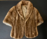 Vintage Natural Mink Brown Stole Wrap Shawl Cape Fur, Origin USA