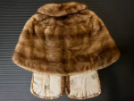 Vintage Natural Mink Brown Stole Wrap Shawl Cape Fur, Origin USA