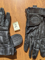 Leather riding gloves womens 5 pair Harley Davidson