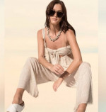 Summer Day/Vacation/Beach Bandeau Overall Pants Set