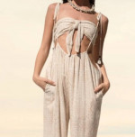 Summer Day/Vacation/Beach Bandeau Overall Pants Set