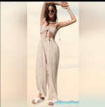 Summer Day/Vacation/Beach Bandeau Overall Pants Set