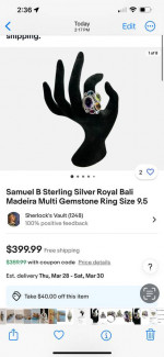 Samuel B Sterling Royal Bali Madeira Multistone Gem