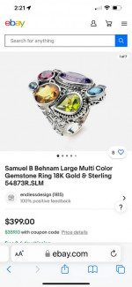 Samuel B Sterling Royal Bali Madeira Multistone Gem