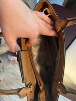 Rare Michael Kors Hailee Kellen Medium Satchel Brown MK Floral Pedal Stud