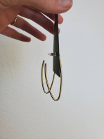 Gold-tone elongated open hoop earrings