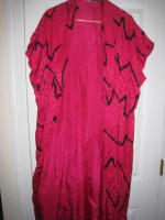 Gorgeous Vintage Saks Fifth Avenue 100% Silk Pink Black Tunic Robe!!!!