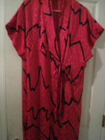 Gorgeous Vintage Saks Fifth Avenue 100% Silk Pink Black Tunic Robe!!!!