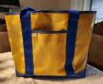 Rare Vintage 1990's LL Bean Vinyl Boat And Tote XL Bag in all Yellow with Blue a