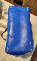 Rare Vintage 1990's LL Bean Vinyl Boat And Tote XL Bag in all Yellow with Blue a