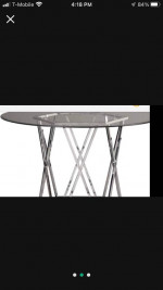 Glass top dining table