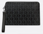Dior Mens Pouch Black CD Diamond Canvas