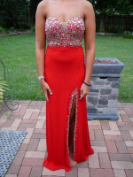 Red Prom, Homecoming Long Dress Gown Envious Couture Prom by Karishma