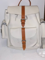 Authentic White and Tan Grafea Backpack
