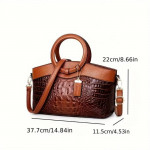 RED Crocodile Pattern Shoulder Bag