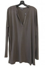 *Retail $195* SMALL VINCE Hi-low Tunic V-Neck Keyhole Boho Brown Tunic