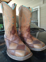 YOUTH'S ANDERSON BEAN CRAZY HORSE PATCHWORK COWBOY BOOTS
