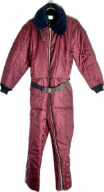 Vintage 70-80s Sears Work Leisure SHINY Maroon Nylon Ski Suit SNOWSUIT