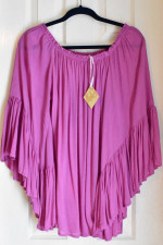 NEW XS Vintage Indah Kamani Butterfly Sleeve Tunic
