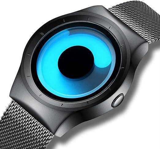 Wrist Watch Black Waterproof Unique Design Cool Stainless Mens Men