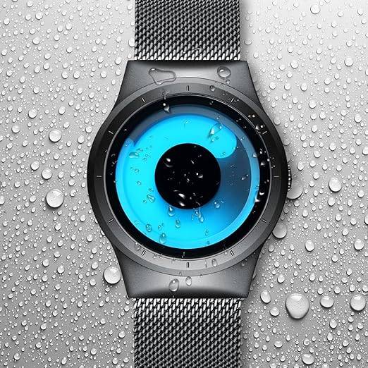 Wrist Watch Black Waterproof Unique Design Cool Stainless Mens Men