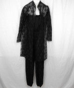 Fashion French Black lace halter jumpsuit