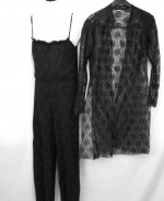 Fashion French Black lace halter jumpsuit