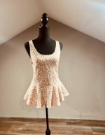 Large Pink Floral Peplum Top