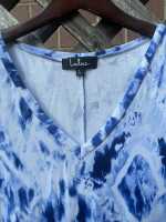 Lulus Let Me Sea Blue Tie-Dye Midi Dress Size L - Excellent Condition