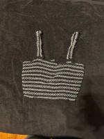 striped black and white half top