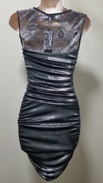 Armani Exchange BRAND NWT Bodycon Mesh-Top No-Sleeve Shimmer Dress XS